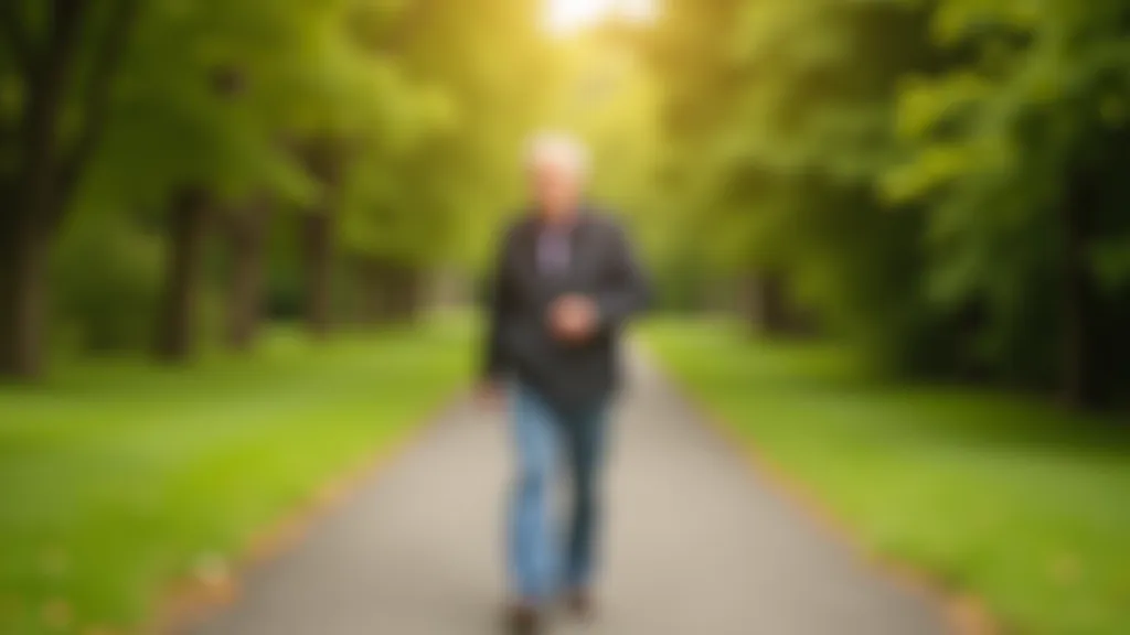 Solo walking safety tips guide showing person walking confidently on park path